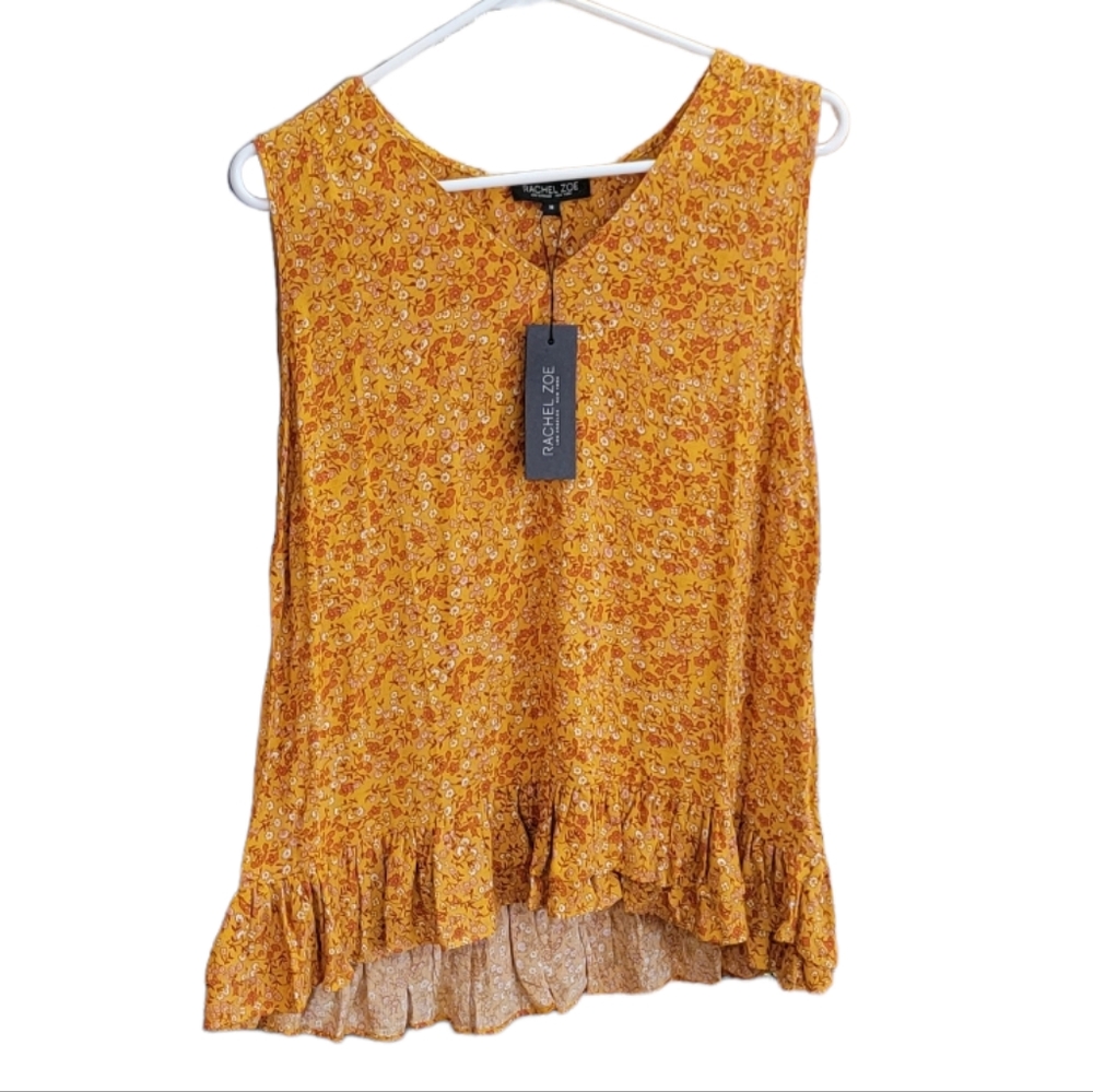 RACHEL ZOE Golden floral blouse
